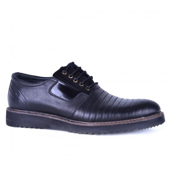Taşer 100 Deri Bagcıklı Erkek Günlük Kalın Taban Klasik Ayakkabı