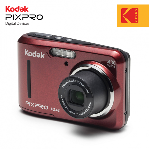 Kodak Pixpro FZ43 Dijital Fotoğraf Makinesi-Kırmızı