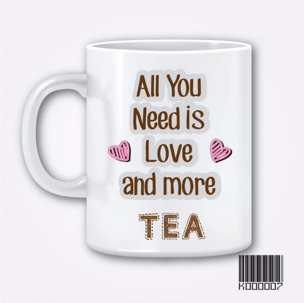 Kupa Bardak Baskı Love Tea