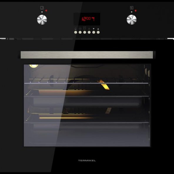 Termikel BO O6443 B Ankastre Fırın Siyah Cam 6 Pişirme Fonk Dijital Ekran