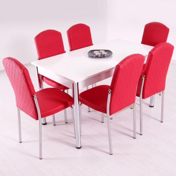Evform Platin 6 Sandalyeli Mutfak Masası Takımı Masa Sandalye Takim Yemek Masa