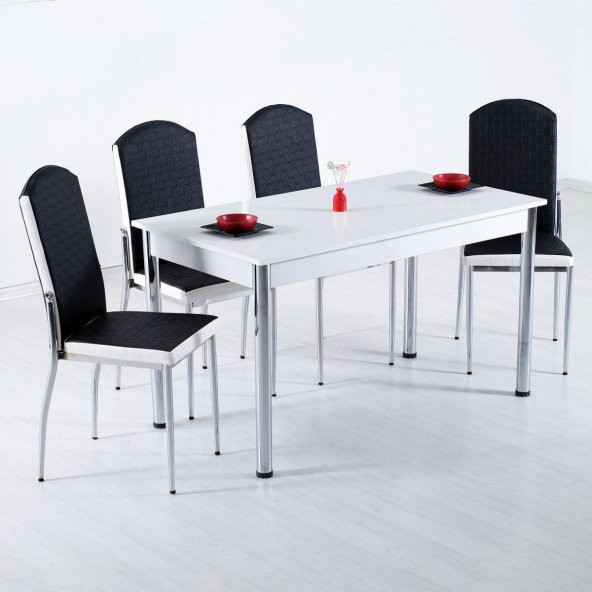 Evform Platin Mutfak Masası Takımı Masa Sandalye Set Yemek Masasi