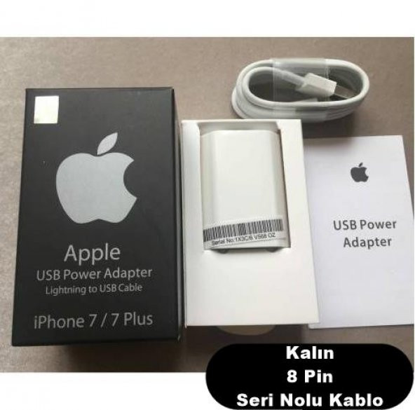Apple iPhone Orjinal Kalite 5, 6, 7, 8 PLus Şarj Aleti Cihazı+Usb Şarj Kablo