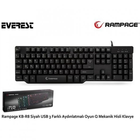 Everest Rampage KB-R8 3 Farklı Aydınlatmalı Mekanik Hisli Oyuncu Klavyesi (14475) - 4