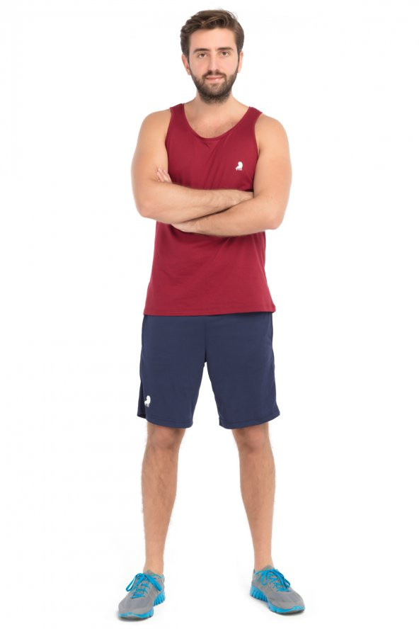 Leu Erkek Spor Fitness Bordo Atlet