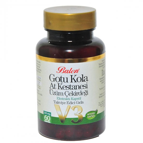 Balen Gotu Kola At Kestanesi Üzüm Çekirdeği Ekstratı V3 60 Kapsül