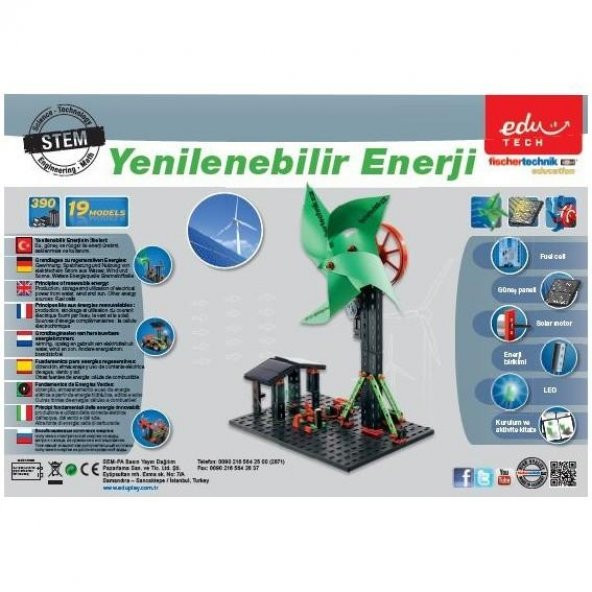 FİSCHER TECHNİK YENİLENEBİLİR ENERJİ LEGO SETİ