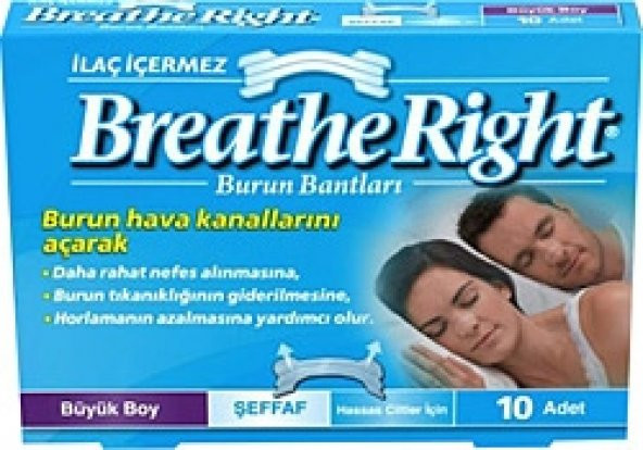 Breathe Right Şeffaf Büyük Boy 10 lu Burun Bandı ORİGİNAL ÜRÜN