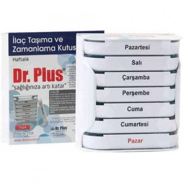 Dr.Plus DR-0358 Haftalık İlaç Saklama Kutusu 7x24 - 1