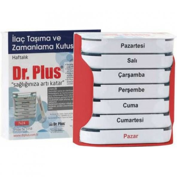 Dr.Plus DR-0358 Haftalık İlaç Saklama Kutusu 7x24 - 2