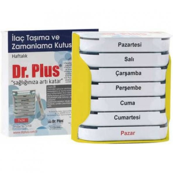 Dr.Plus DR-0358 Haftalık İlaç Saklama Kutusu 7x24 - 4