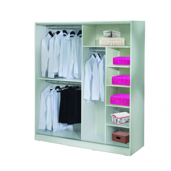 Aynalı Sürgülü Dolap Gardrop mdf 200cm - 2