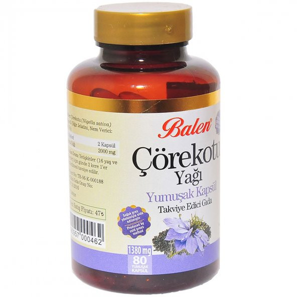 Balen Çörek Otu Yağı 1380 Mg Yumuşak 80 Kapsül - 2