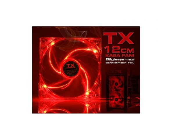 TX TXCCF12RD Kırmızı 12cm Sessiz Kasa Fanı