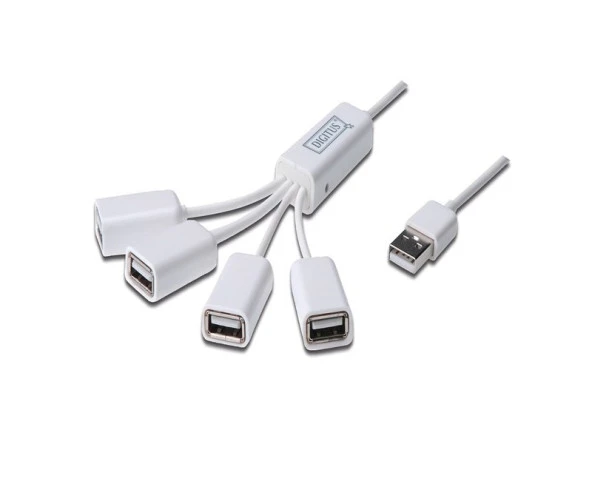 Digitus USB 2.0 Kablo Formunda Beyaz (4 Port)