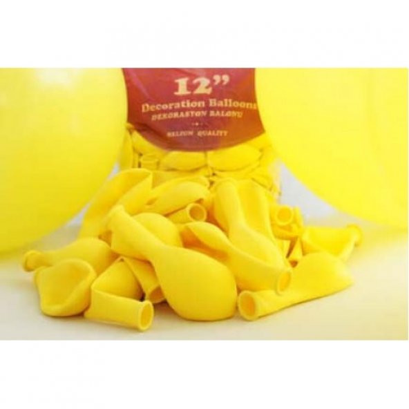 12 inç Sarı İç Mekan Dekorasyon Balonu