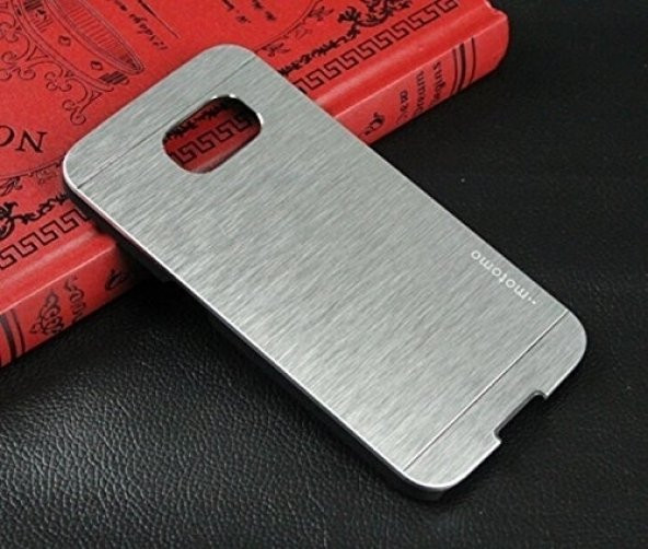 Motomo Samsung Galaxy S6 Edge Plus Metal Silver Rubber Kılıf - 2