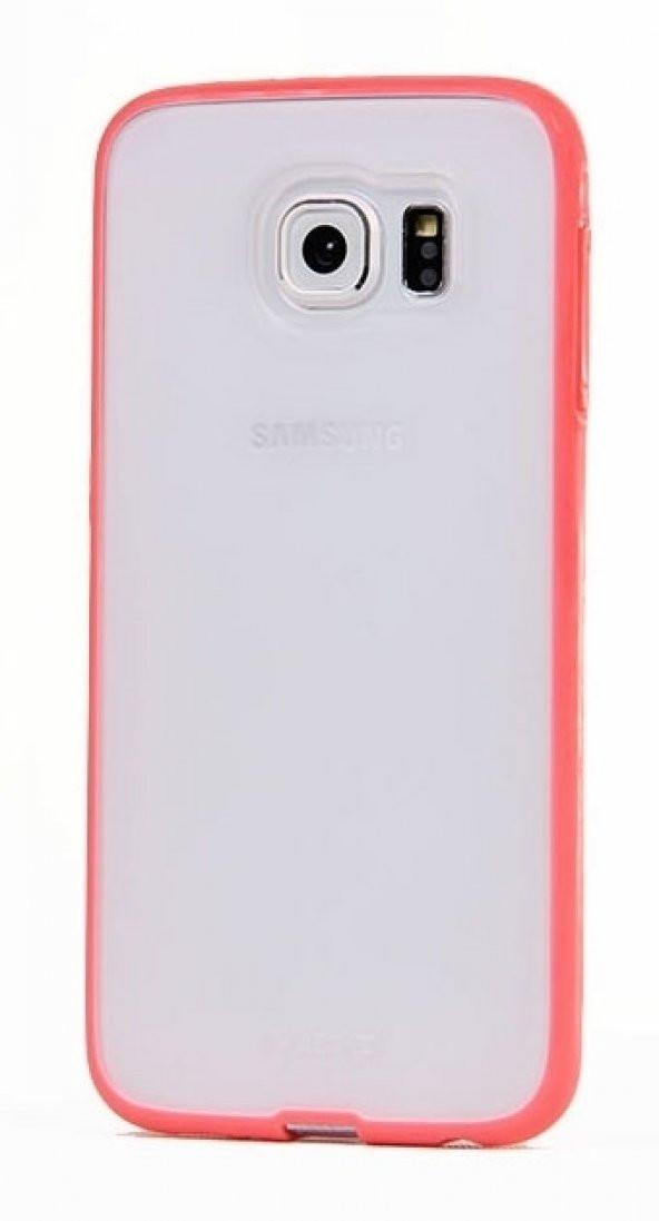 PIPILU Samsung Galaxy S6 Turuncu Silikon Kenarlı Şeffaf Kılıf
