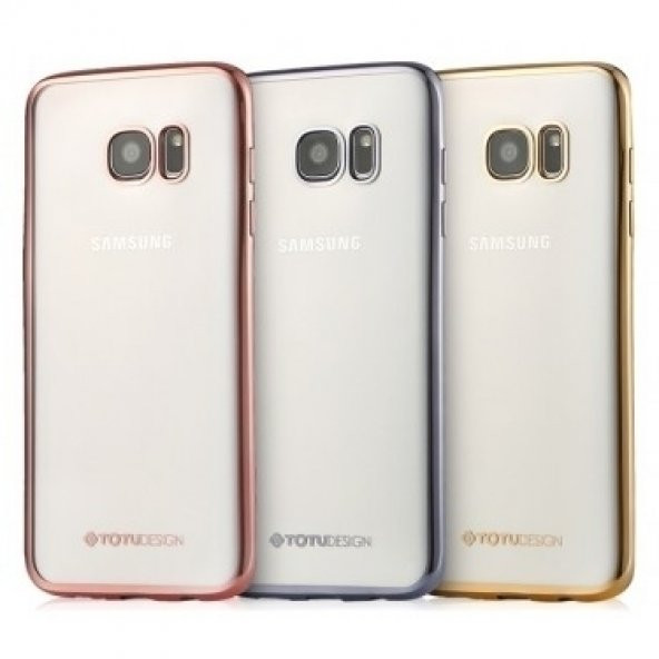 Totu Desing Samsung Galaxy S6 Metalik Kenarlı Silikon Kılıf