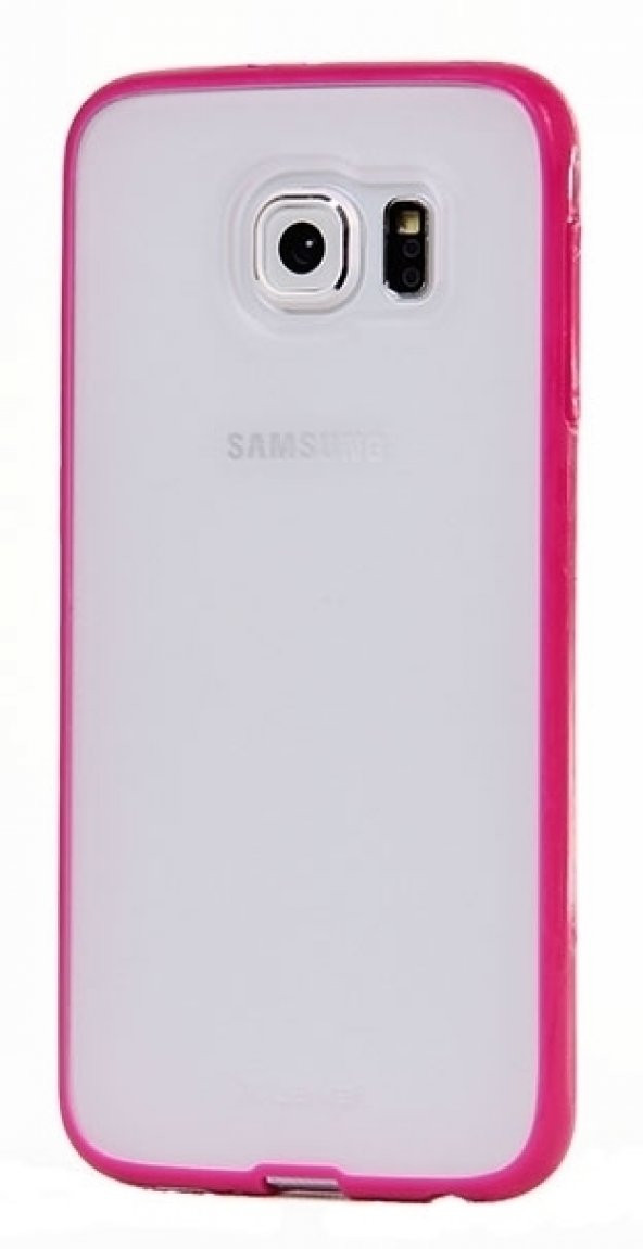 PIPILU Samsung Galaxy S6 Pembe Silikon Şeffaf Kılıf Korumalı