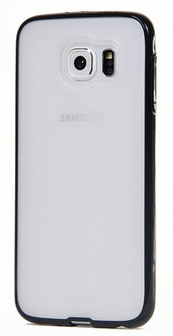 Samsung Galaxy S6 Siyah Silikon Kenarlı Şeffaf Kılıf