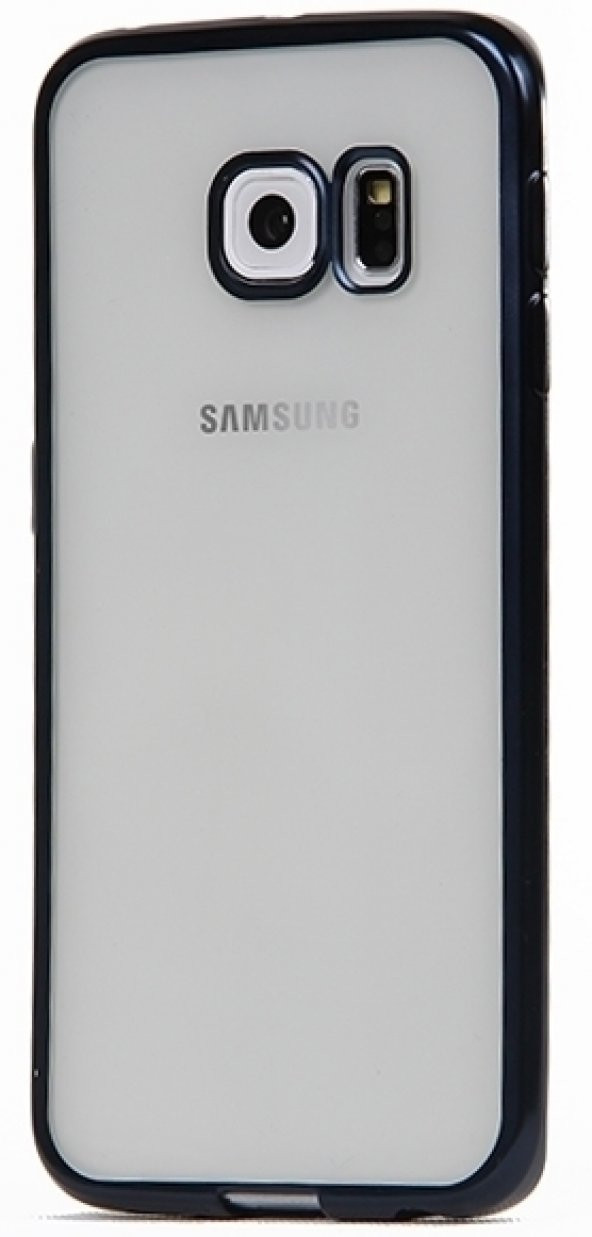 Totu Desing Samsung Galaxy S6 Edge Lacivert Kenarlı Kılıf