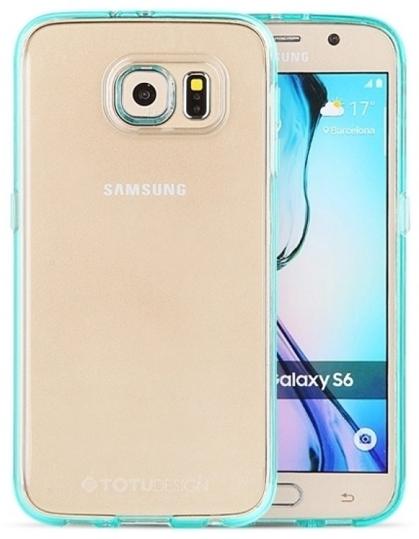 Totu Design Samsung Galaxy S6 Edge Yeşil Kenarlı Silikon Kılıf