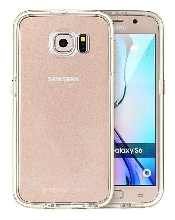 TotuDesing Samsung Galaxy S6 Alüminyum Gold Çerçeveli Kılıf