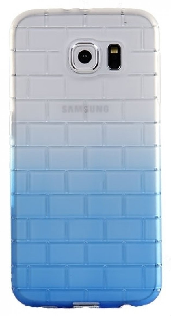 Samsung S6 Kabartmalı Mavi Silikon Kılıf