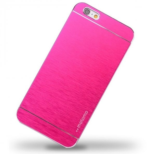 Motomo iPhone 6 Plus - 6s Plus Metal Yüzeyli Pembe Kılıf