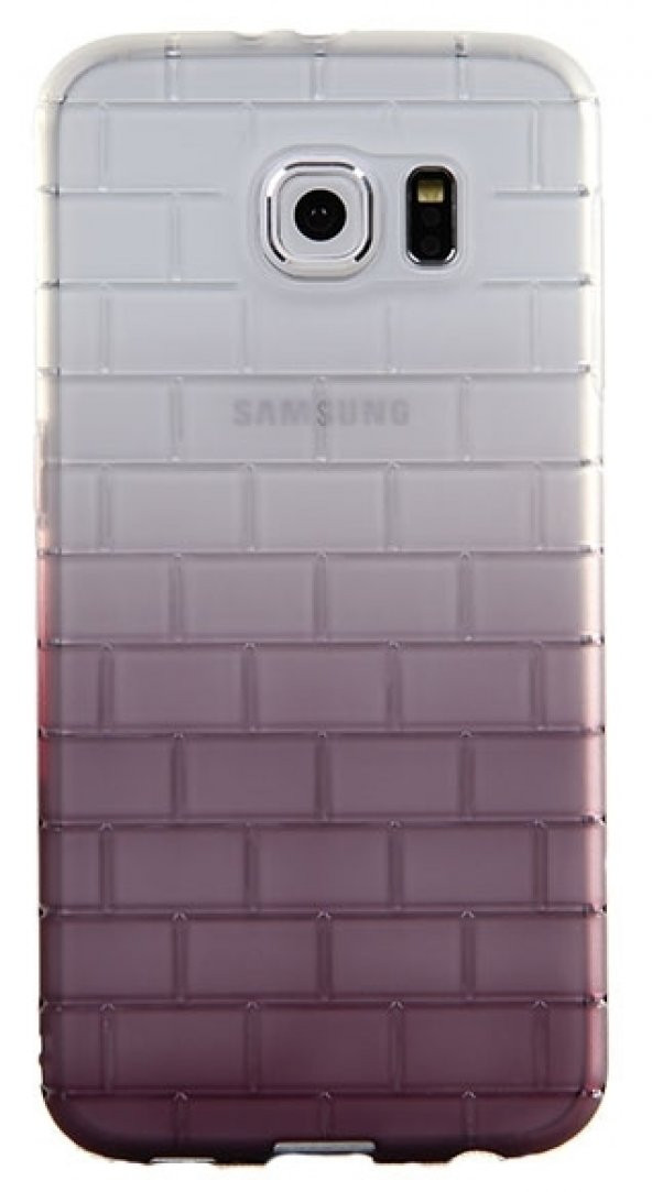 Samsung Galaxy S6 Kabartmalı Mor Silikon Kılıf