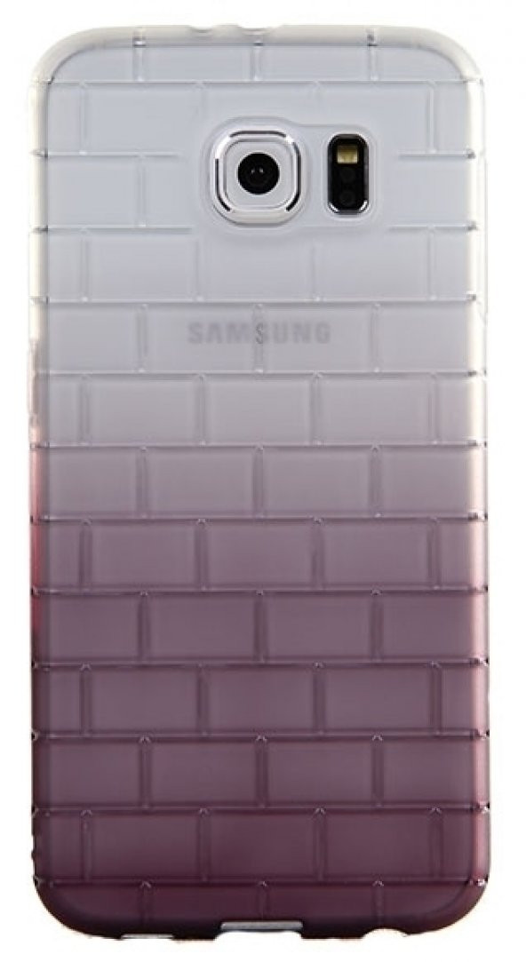 Samsung S6 Kabartmalı Mor Silikon Kılıf