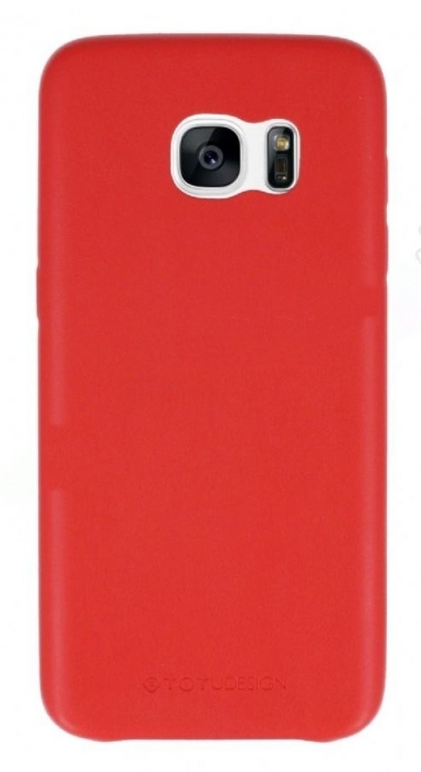 Totu Design Samsung S7 Deri Ruber Kılıf - Kırmızı