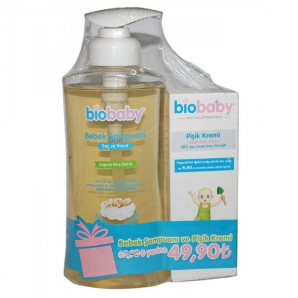 Biobaby Bebek Şampuanı 500ml + Pişik Kremi Kofre