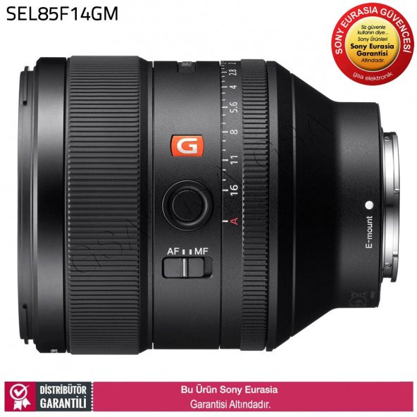 Sony SEL85F14GM FE85mm F1,4 Full-Frame G Master Telefoto Lens