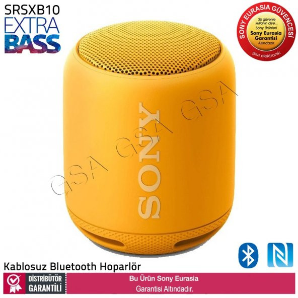 Sony SRS-XB10 Kablosuz NFC Extra Bass Bluetooth Hoparlör