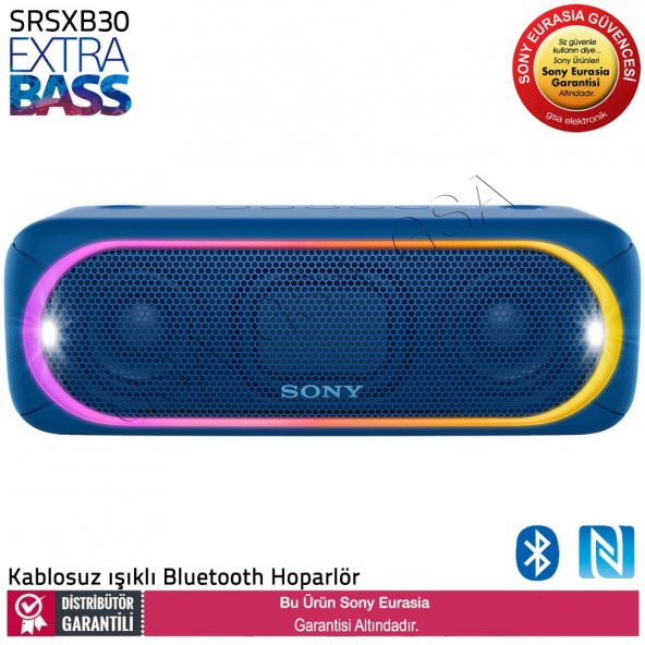 Sony SRS-XB30 Bluetooth Extra Bass Hoparlör