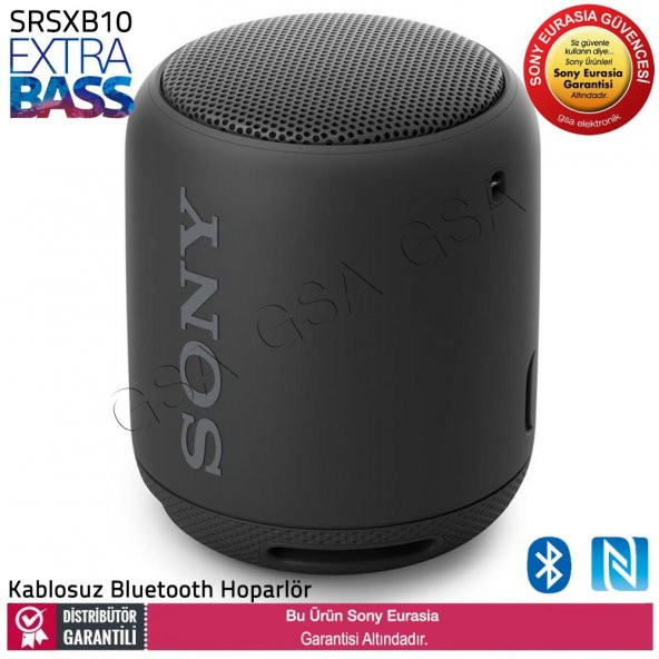 Sony SRS-XB10 Kablosuz NFC Extra Bass Bluetooth Hoparlör