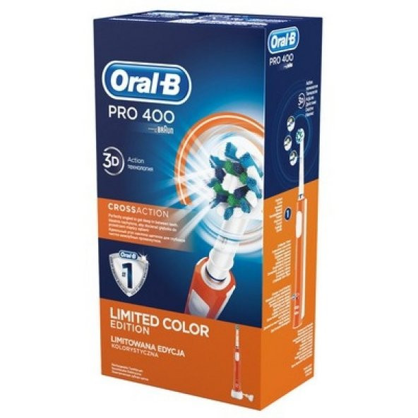 Oral-B Pro 400 Şarj Edilebilir Diş Fırçası Cross Action Turuncu (
