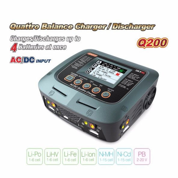 Skyrc Q200 Quattro Tam Professyonel Li-Po Ni-Cd Şarj Aleti +(ÜCRETSİZ KARGO)+(FATURA)+(GARANTİ) - Resim 2