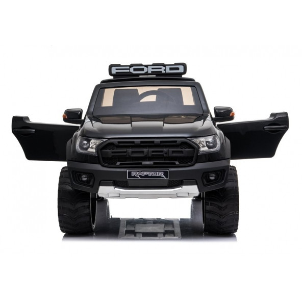 Lisanlı 24Volt Ford Akülü Araba Ford Ranger Raptor Pikap Çift Akü 4 Motorlu 2 Kişilik Tablet Ekran Metalik Siyah