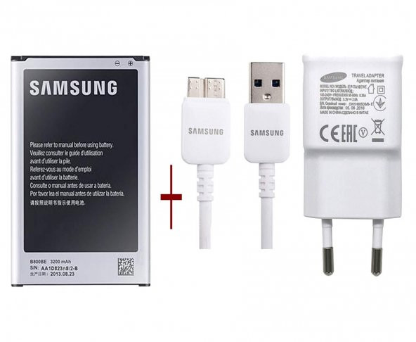 Samsung Galaxy Note 3 Batarya + Şarj Aleti Cihazı 3.0 Usb