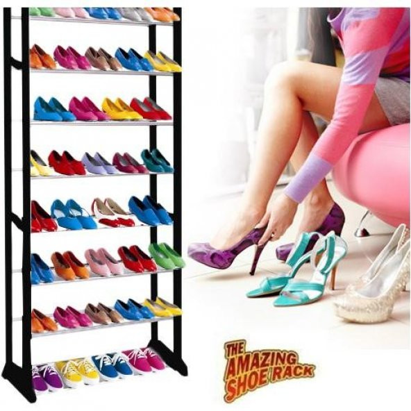 10 Katlı Metal Ayakkabılık Amazing Shoe Rack Raflı Ayakkabı Dolab