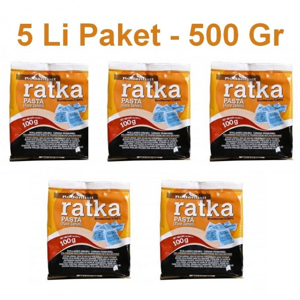 Rat-Ka Pasta Fare Zehiri 100 Gr - 5 Li Paket