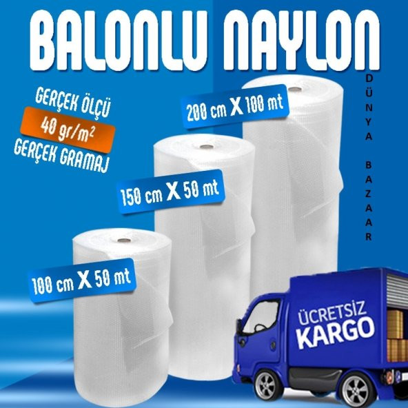 BALONLU NAYLON 150 CM X 100 MT