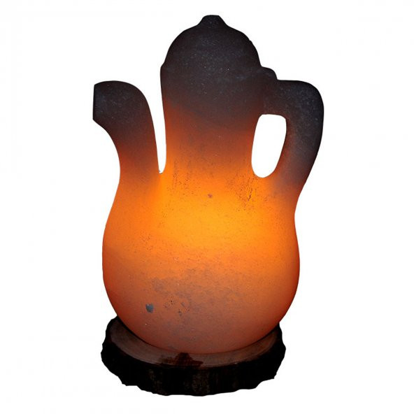 İbrik Şekilli Doğal Kaya Tuzu Lambası Çankırı Kablolu Ampullü Beyaz 5-7 Kg - 4