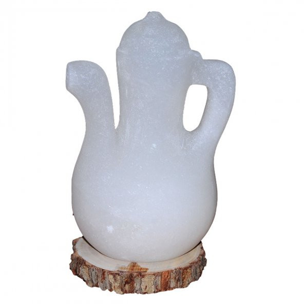 İbrik Şekilli Doğal Kaya Tuzu Lambası Çankırı Kablolu Ampullü Beyaz 5-7 Kg - 5