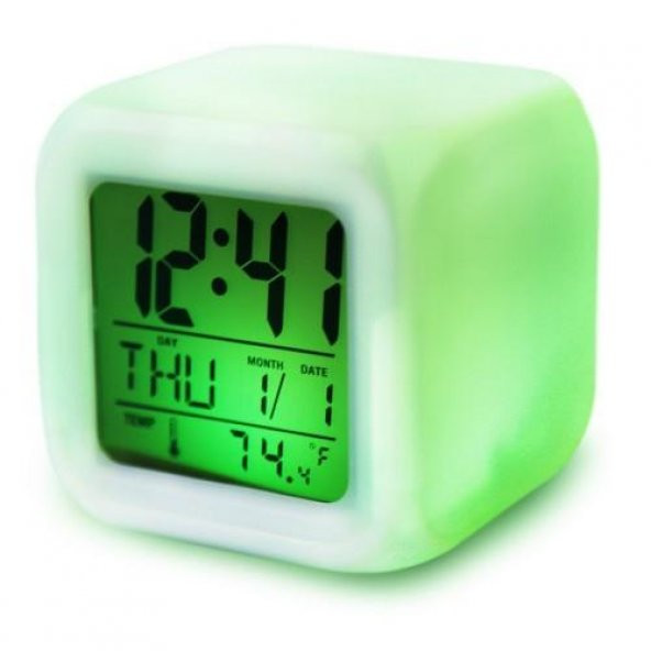 Alarmlı 7 Renk Değiştirilebilir Masa Saati Modeli