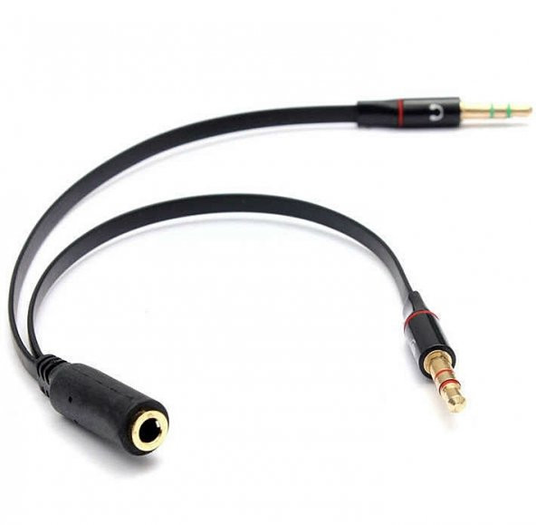 İkili Kulaklık Mikrofon Çoklayıcı 3.5mm Splitter Swıtch Dönüştürü