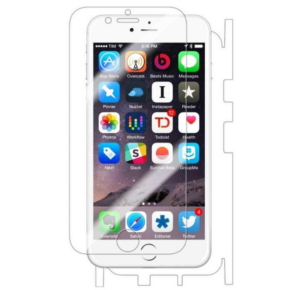 Apple iPhone 6 6s Plus Ön Arka Full Body Ekran Koruyucu Cam Şeffa